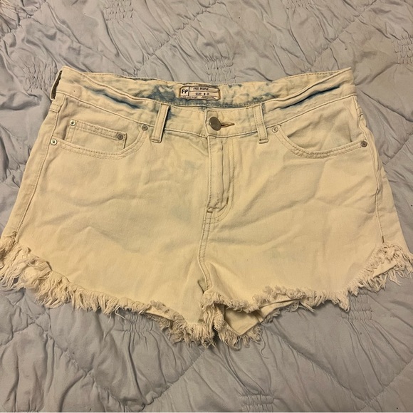 Free People bleached denim cutoff shorts - Picture 1 of 3